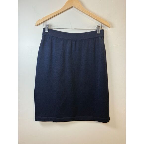 St. John Collection Dresses & Skirts - St John Pencil Skirt Women's Size 8 Navy Blue Wool Blend Santana Knit Classic